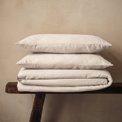 Mariana Linen Blend Duvet Set - Ivory