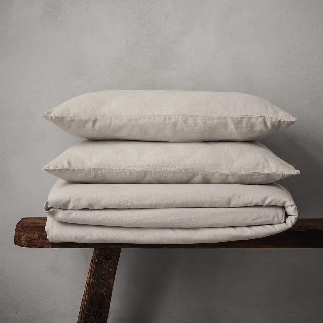 Mariana Linen Blend Duvet Set - Pebble