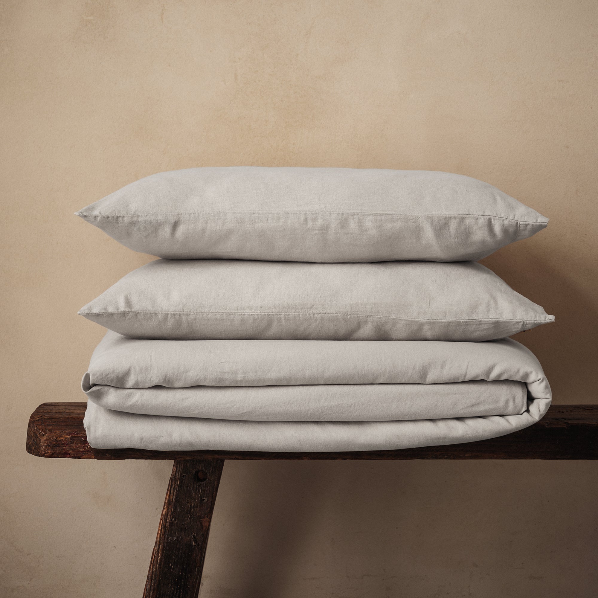 Mariana Linen Blend Duvet Set - Pebble