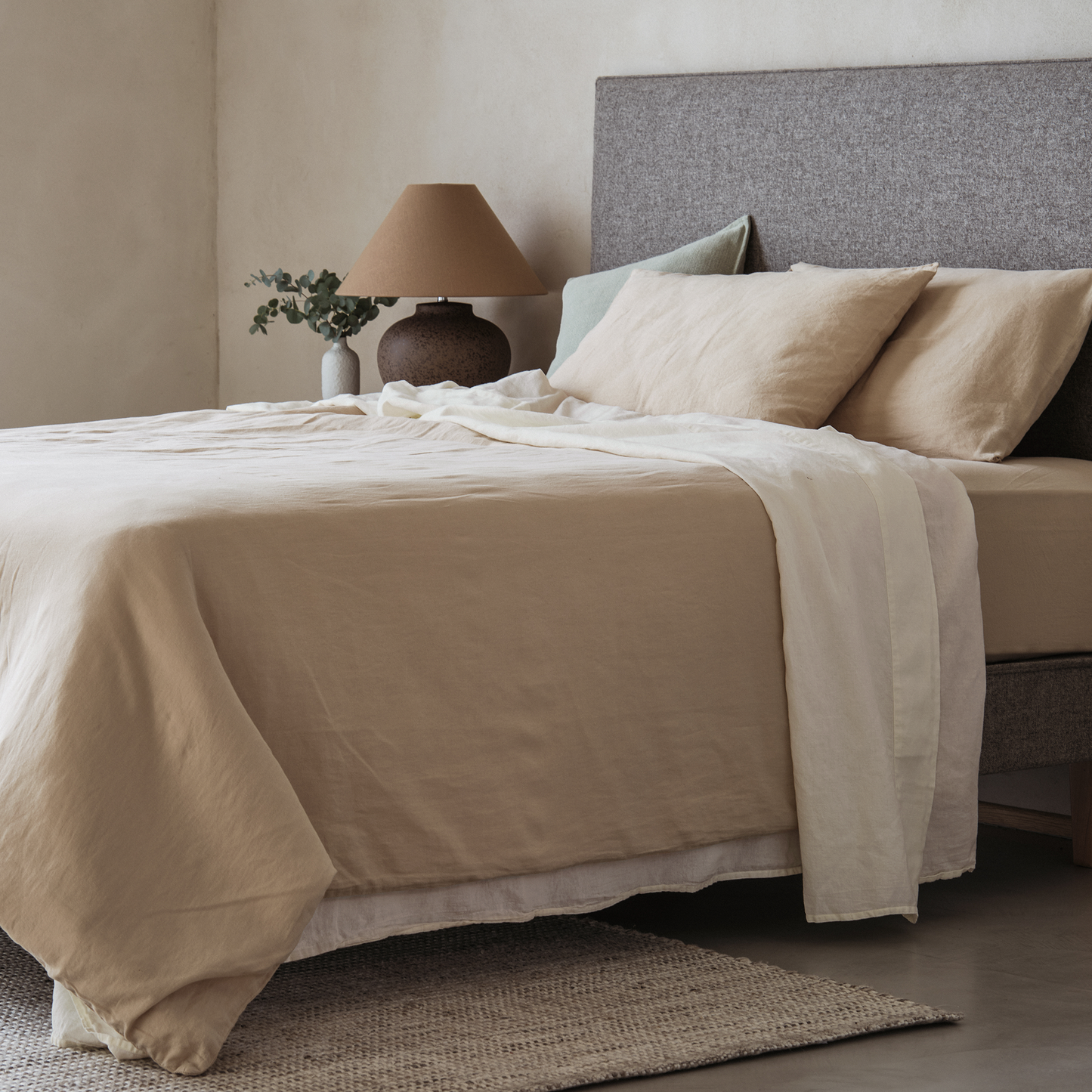 Mariana Linen Blend Flat Sheet - Ivory
