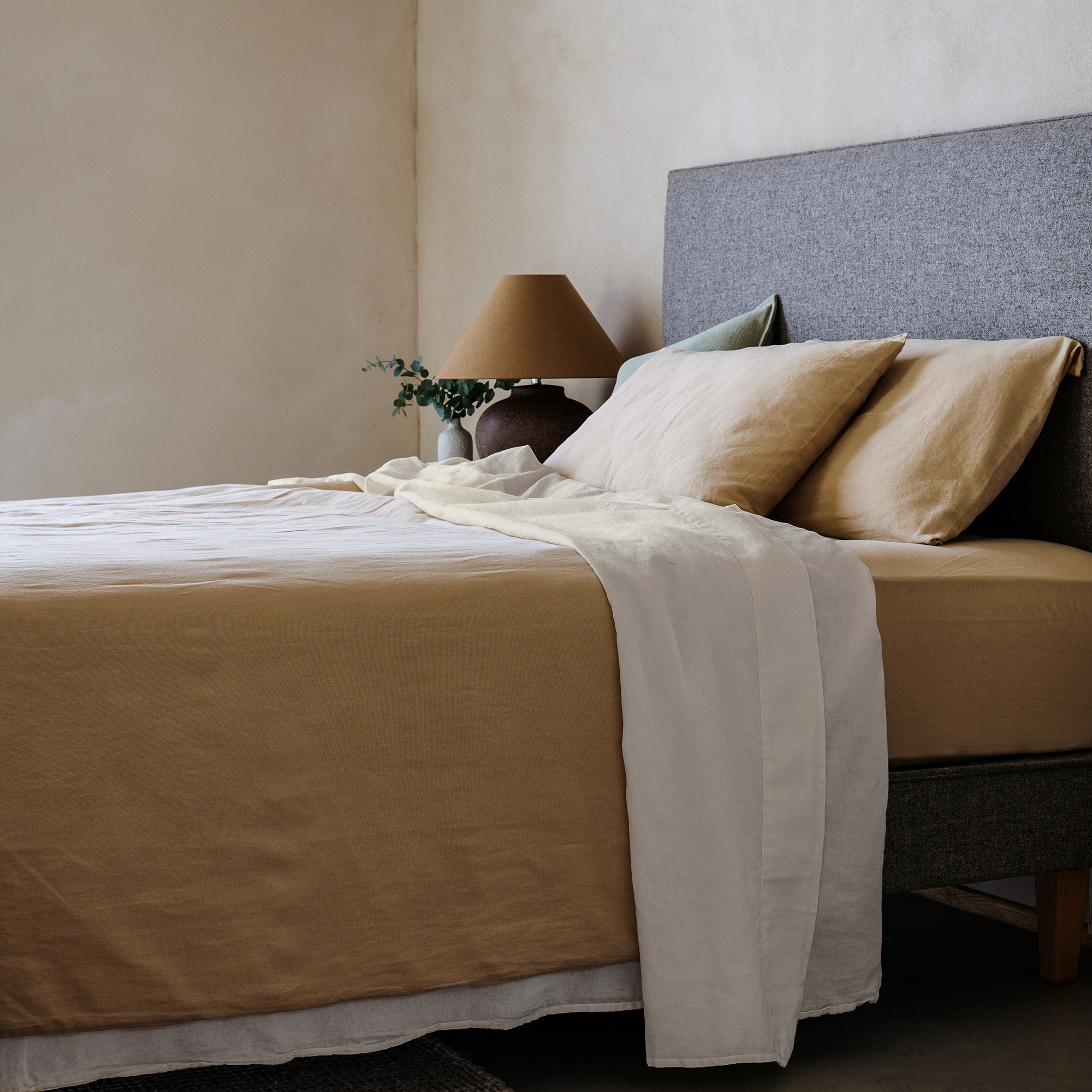 Mariana Linen Blend Flat Sheet - Ivory