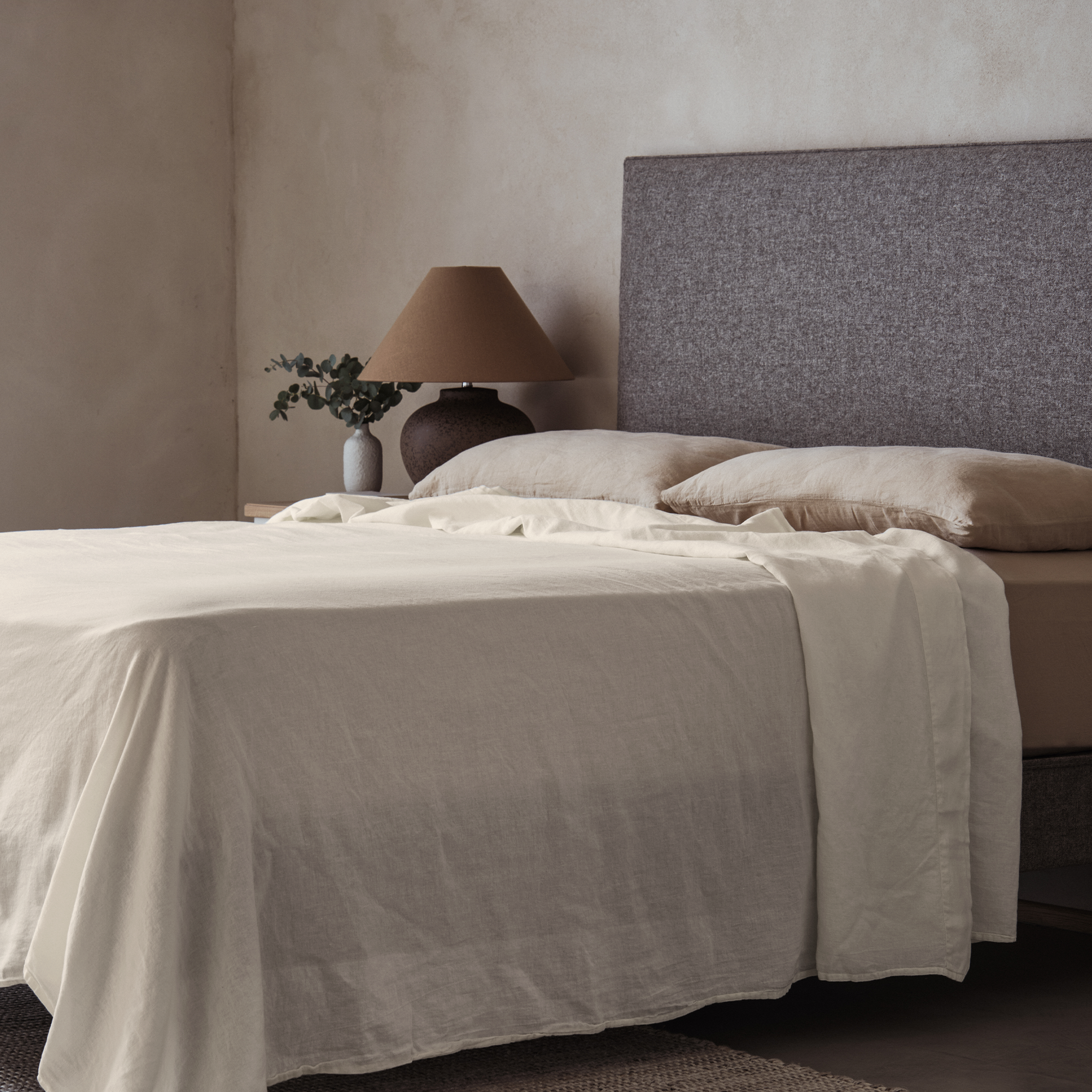 Mariana Linen Blend Flat Sheet - Ivory