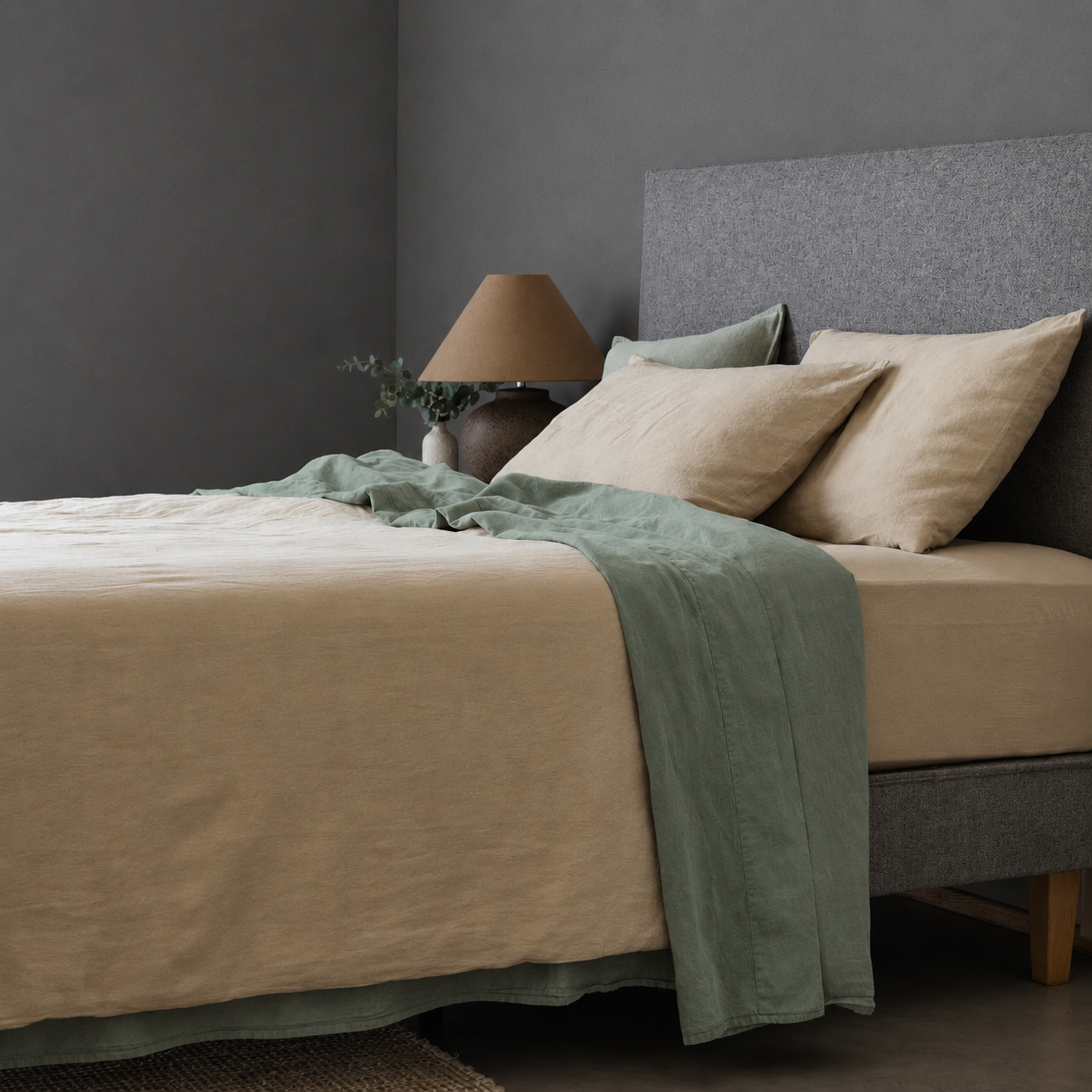 Mariana Linen Blend Flat Sheet - Sage