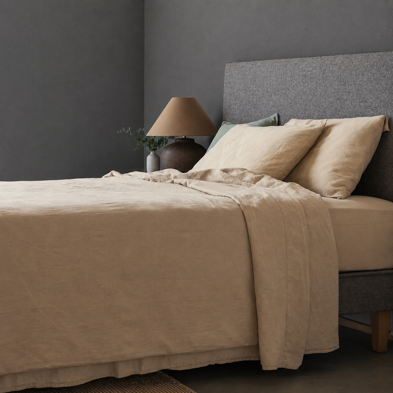 Mariana Linen Blend Flat Sheet - Sand
