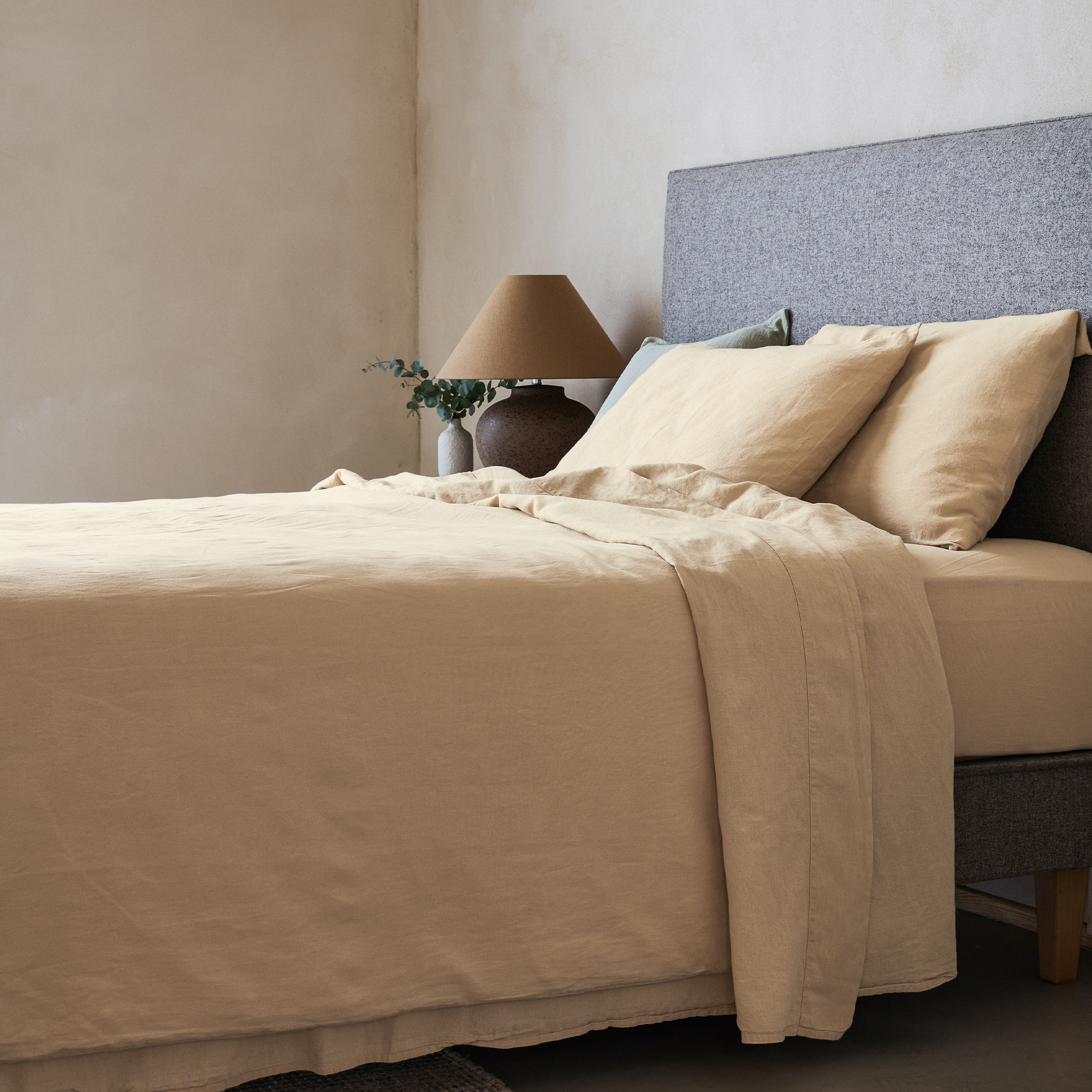 Mariana Linen Blend Flat Sheet - Sand
