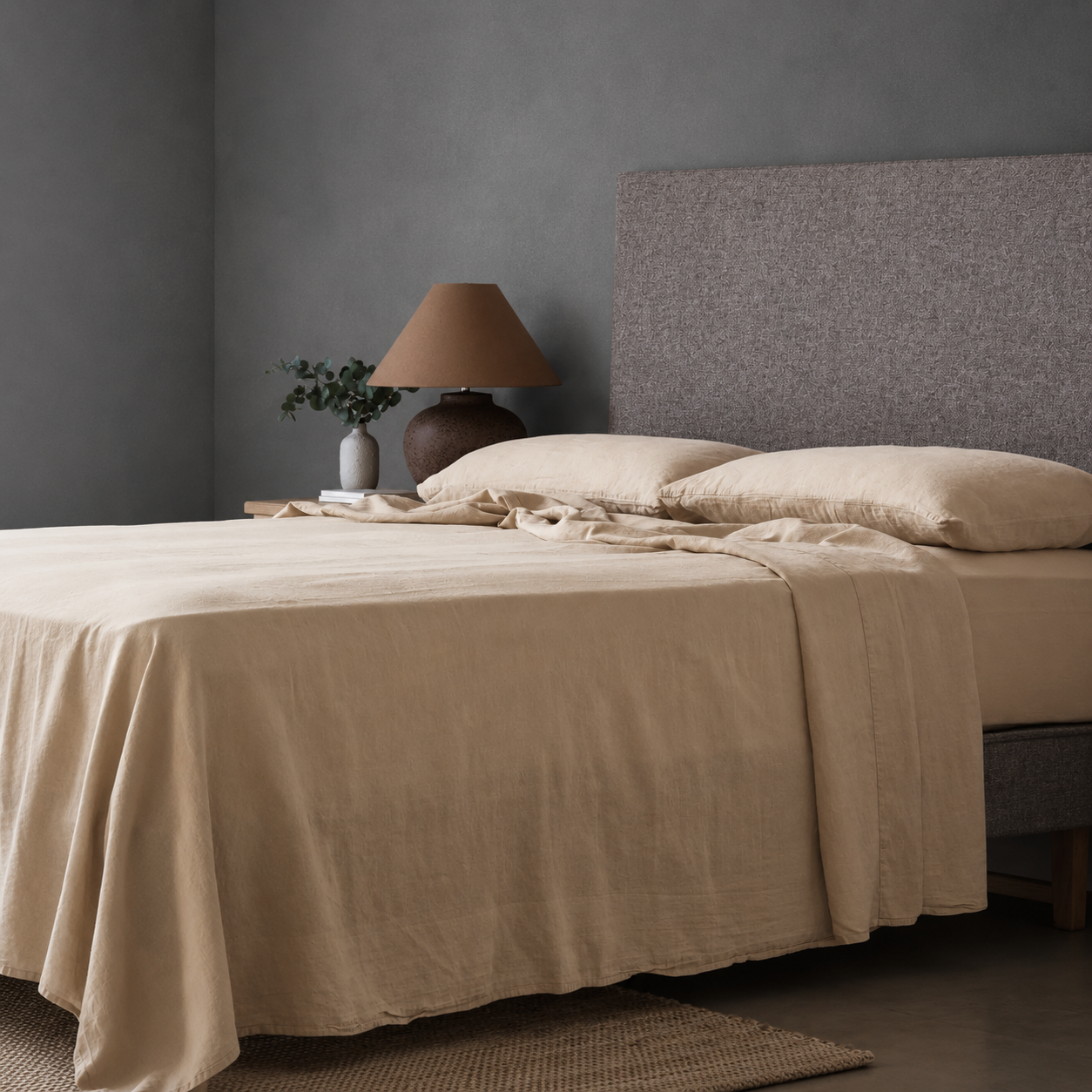Mariana Linen Blend Flat Sheet - Sand