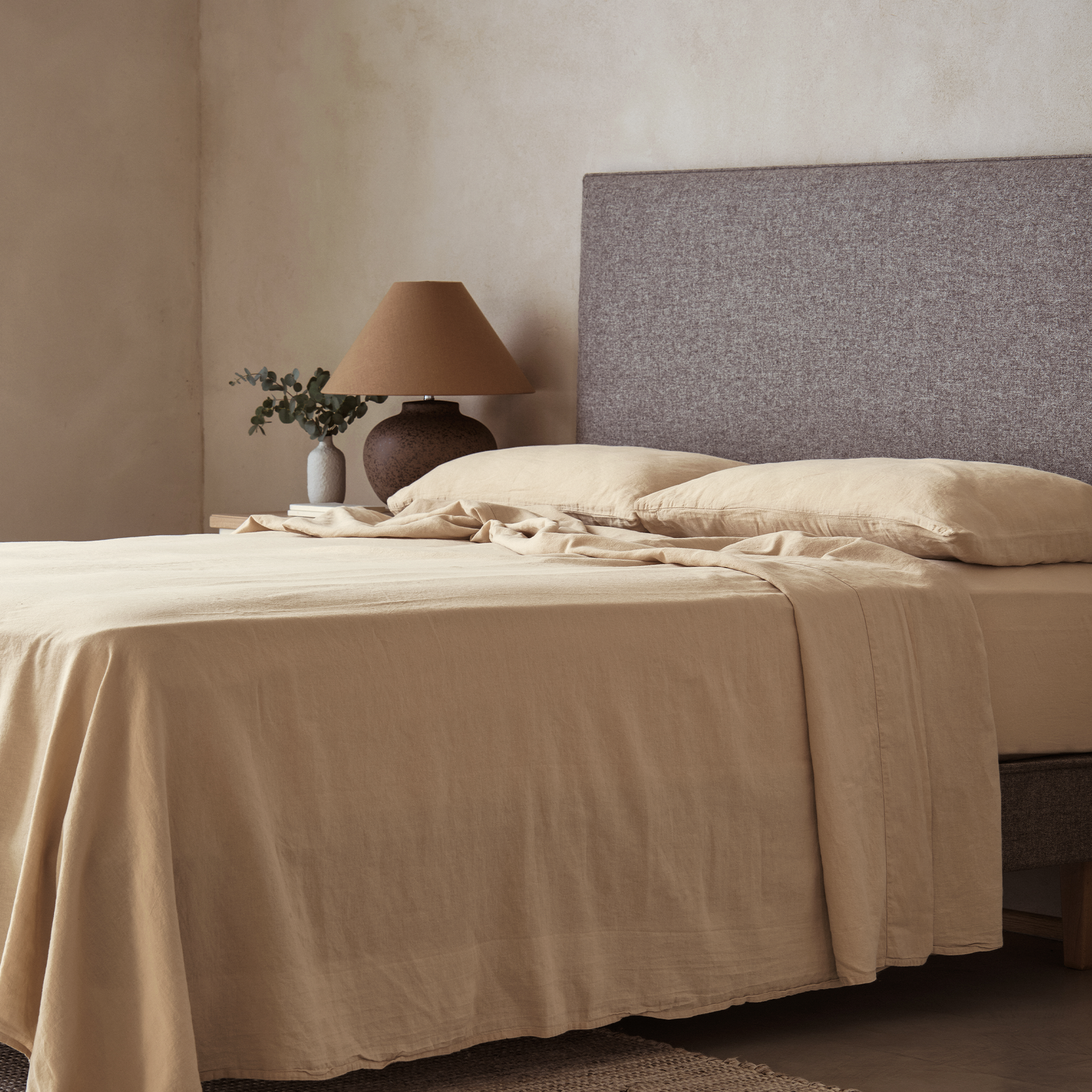 Mariana Linen Blend Flat Sheet - Sand