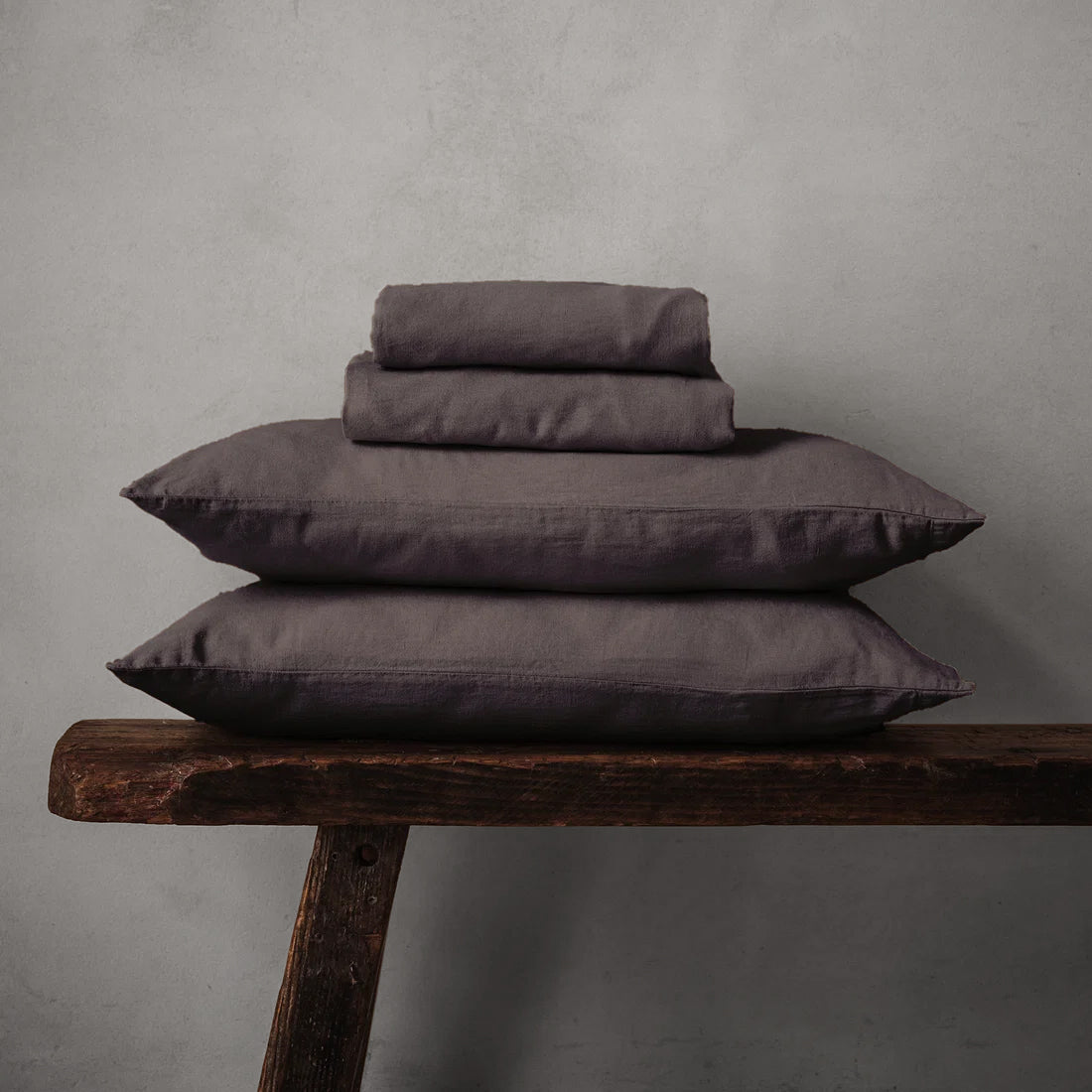 Mariana Linen Blend Sheet Set - Charcoal