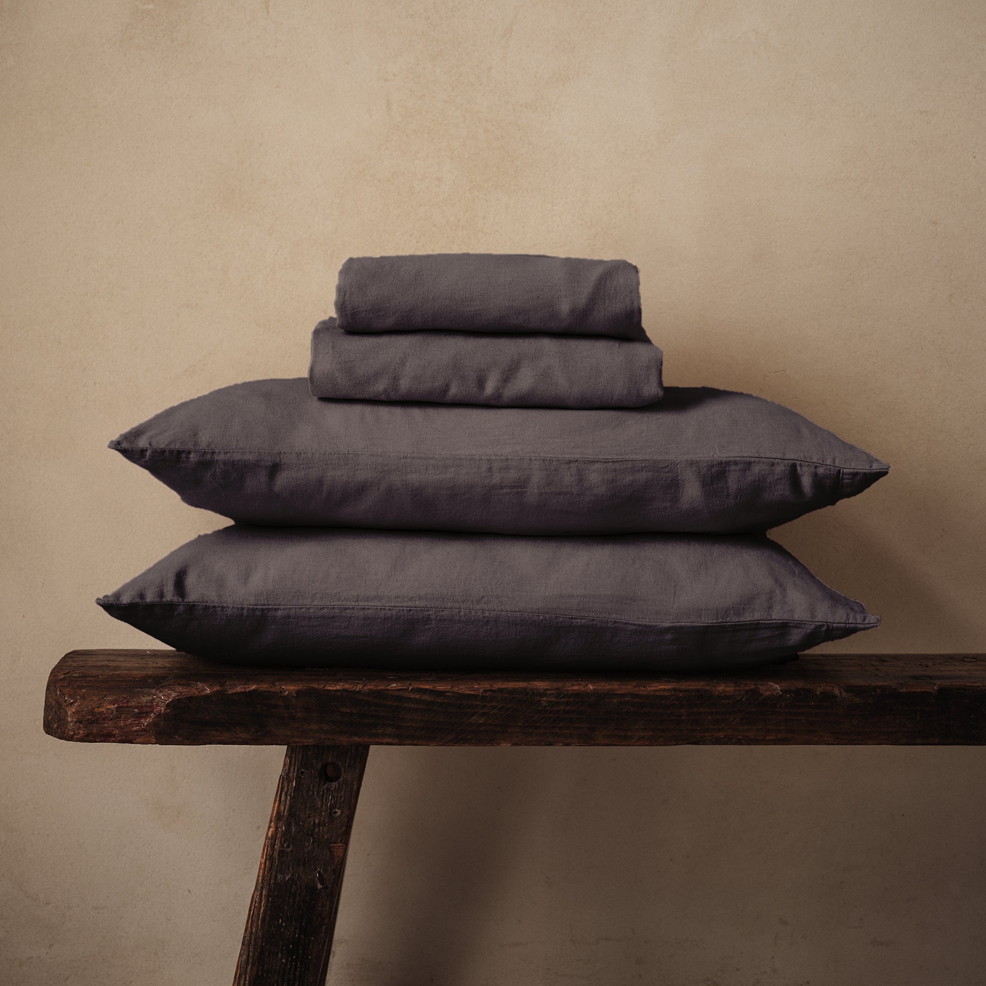 Mariana Linen Blend Sheet Set - Charcoal