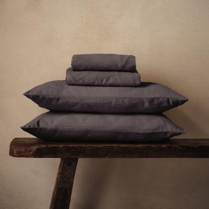 Mariana Linen Blend Sheet Set - Charcoal