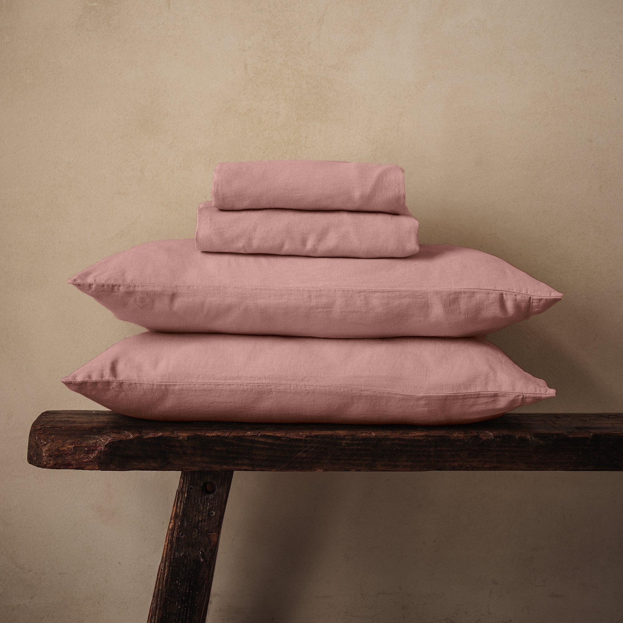 Mariana Linen Blend Sheet Set - Rose