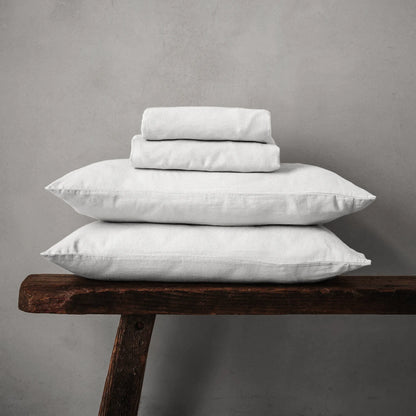 Mariana Linen Blend Sheet Set - Cloud White