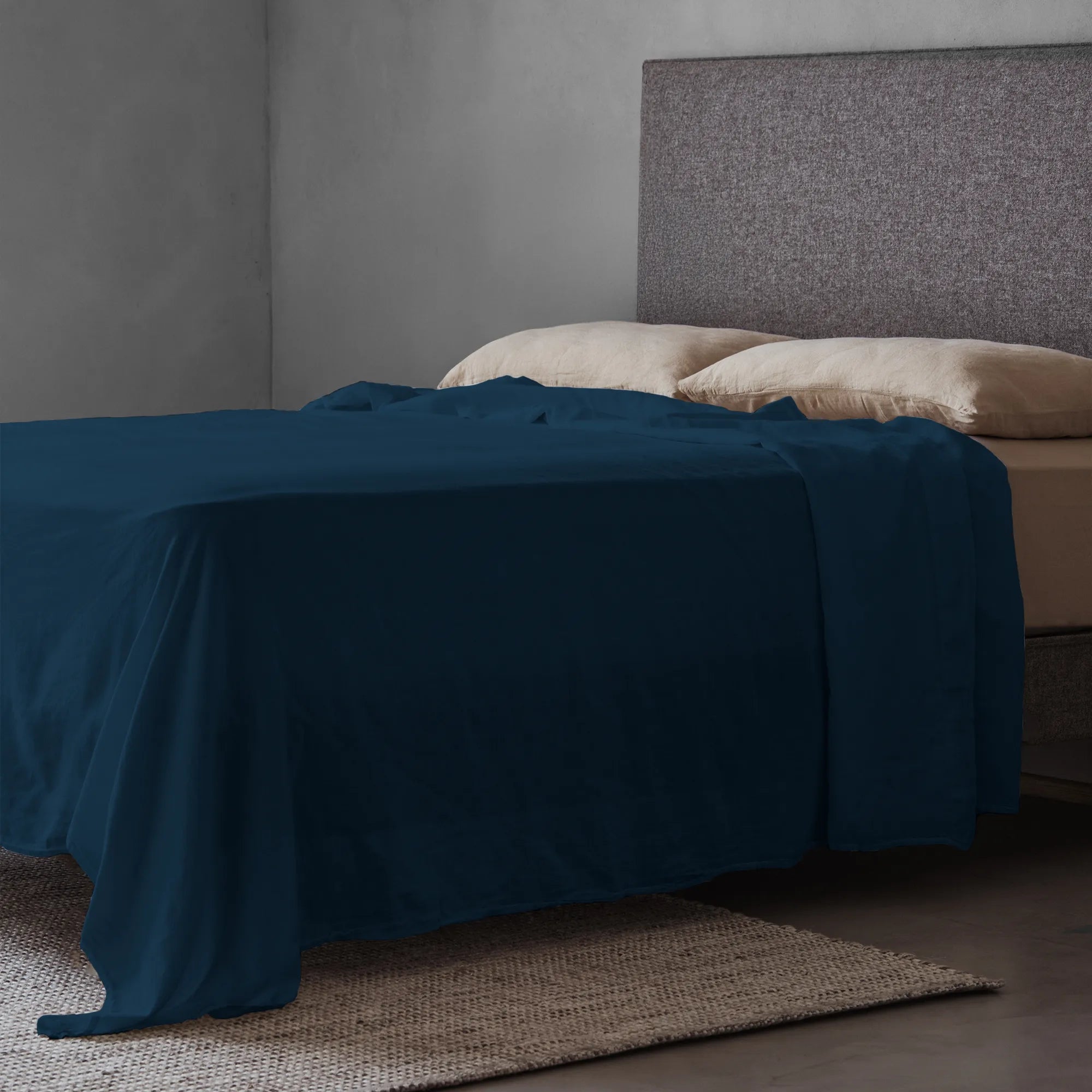 Mariana Linen Blend Sheet Set - Midnight Blue