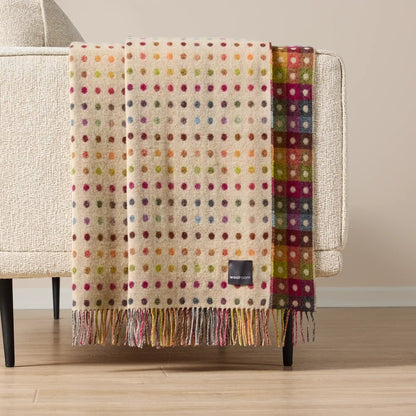 Sofa Throw - Beige Rainbow Spot Throw