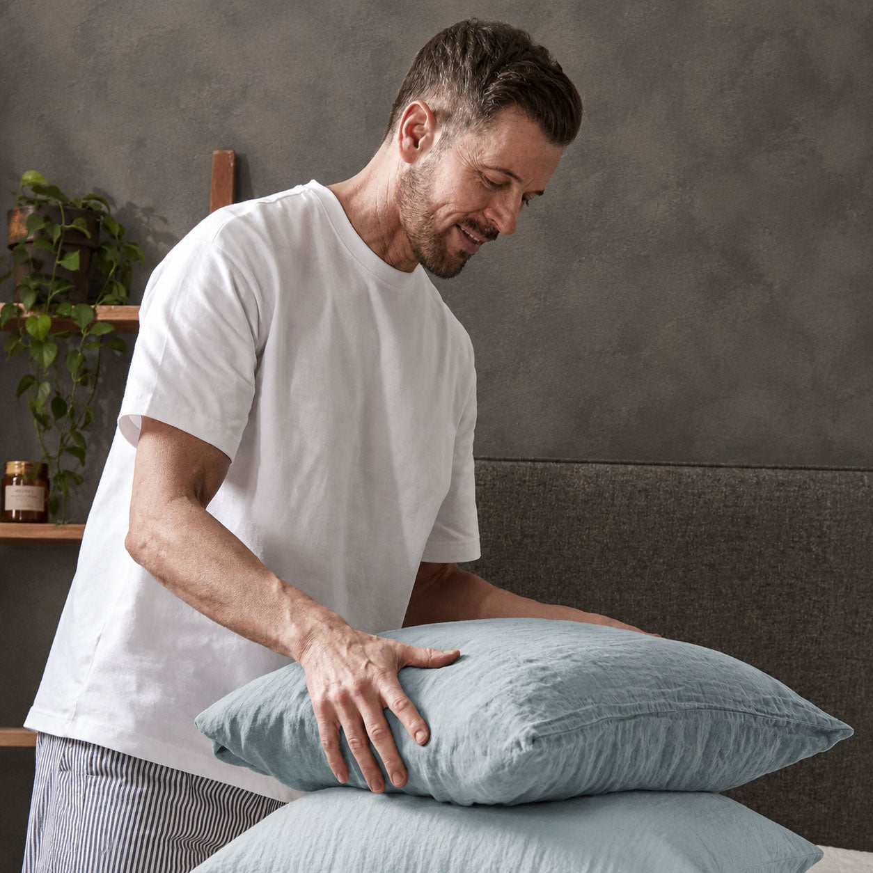 Mariana Linen Blend Pillow Case - Cornflower