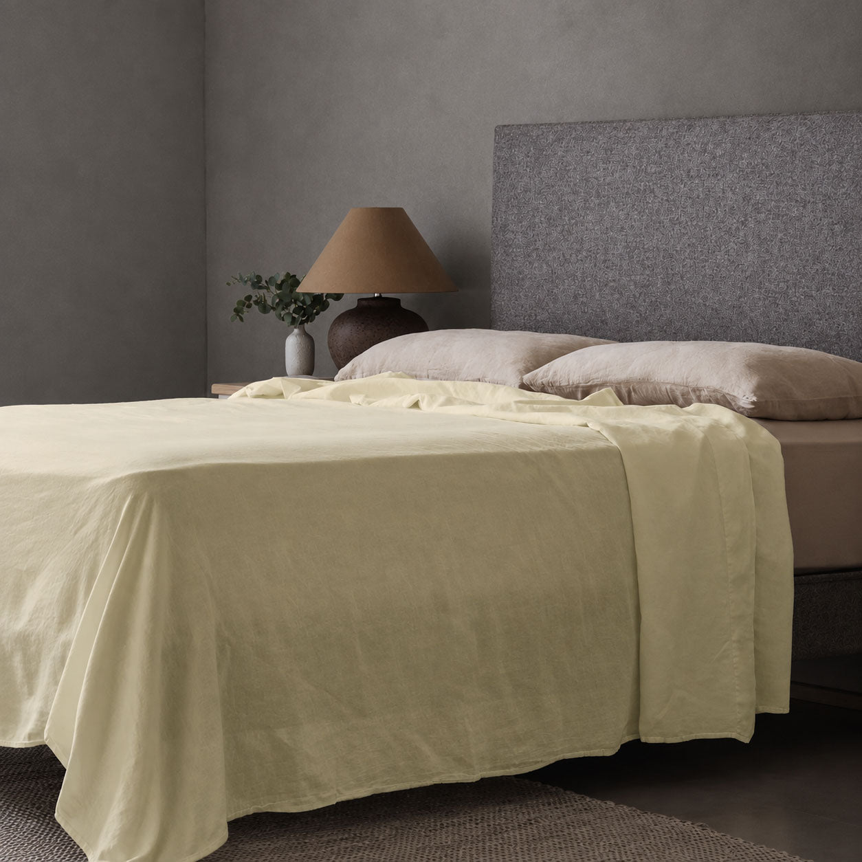 Mariana Linen Blend Flat Sheet - Buttermilk
