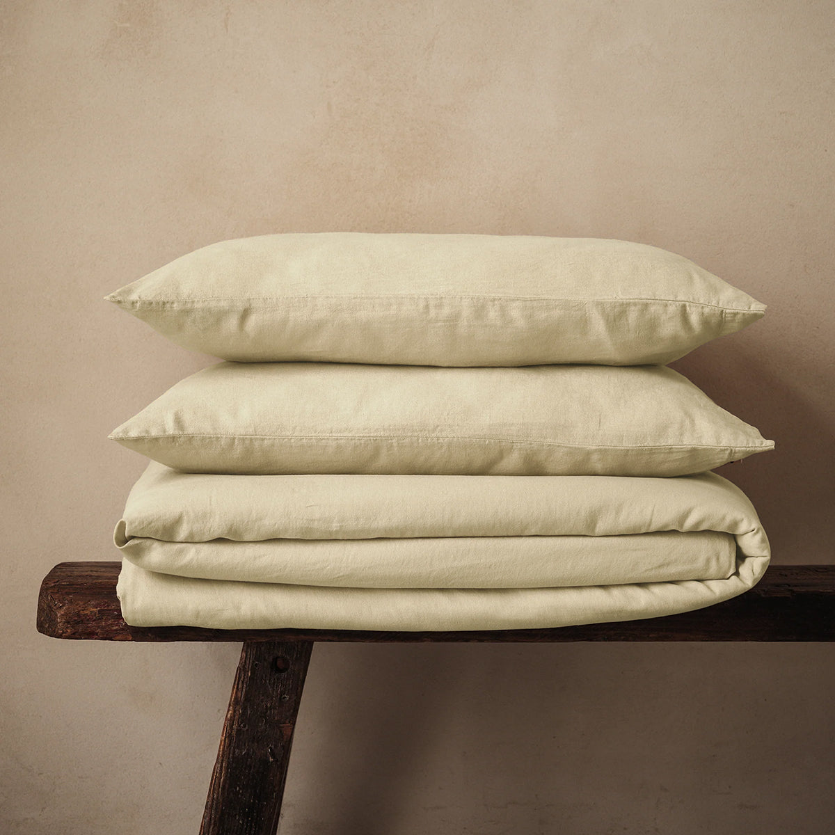 Parure de lit Mariana en lin mélangé - Ivoire