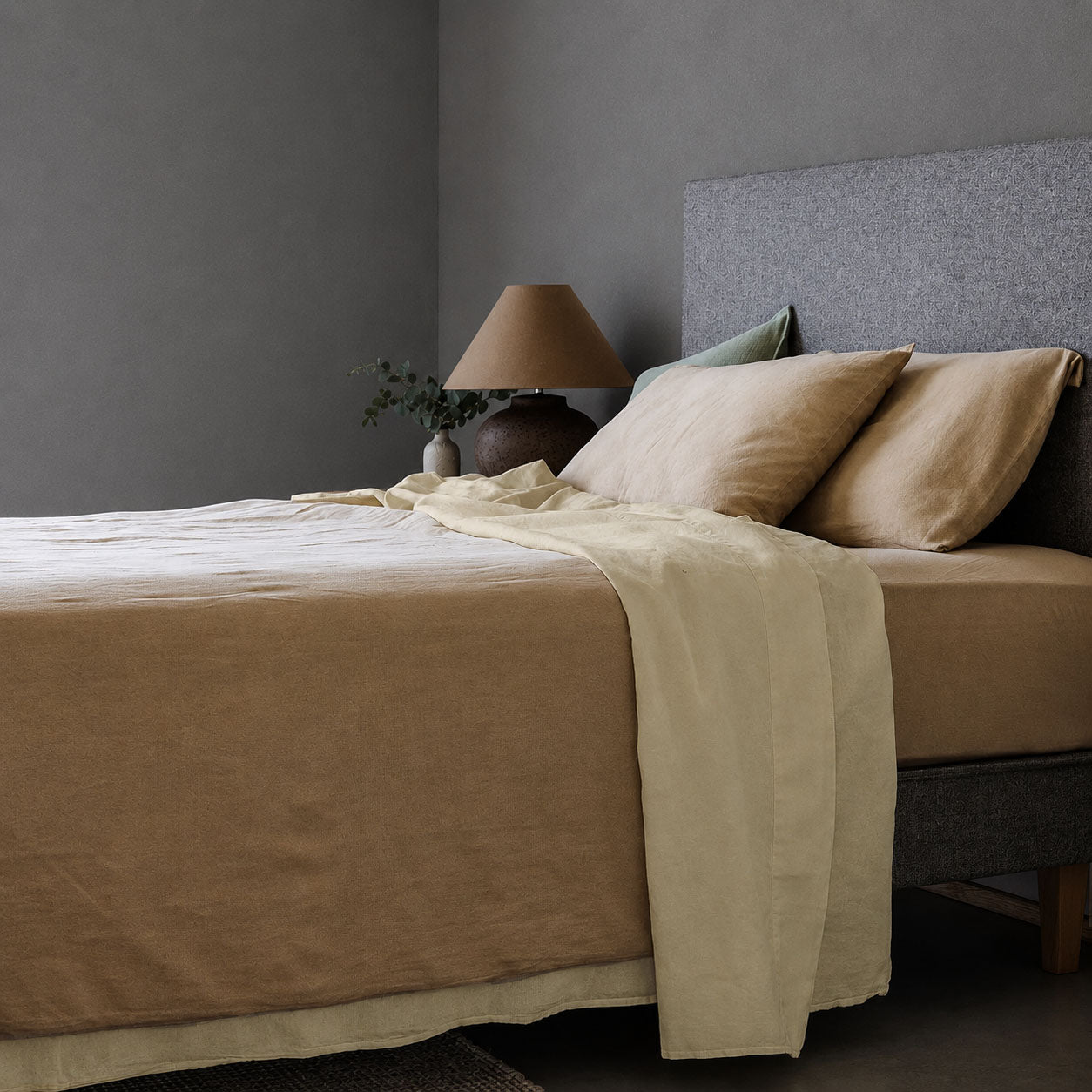 Mariana Linen Blend Flat Sheet - Buttermilk