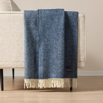 Herringbone Wool Throw - Wide Width