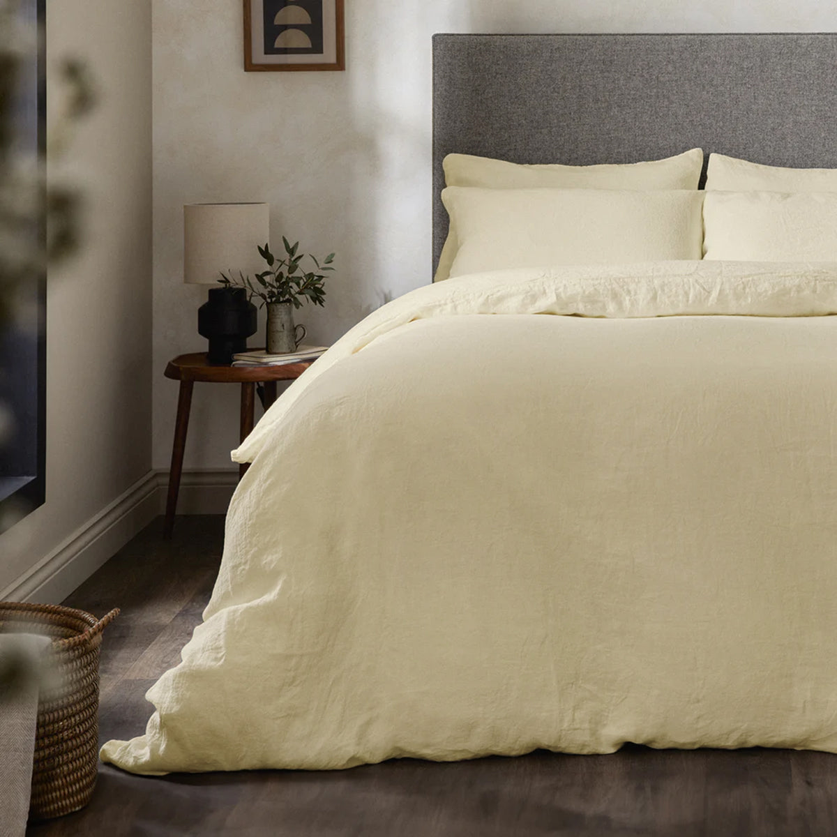 Mariana Linen Blend Duvet Cover - Ivory