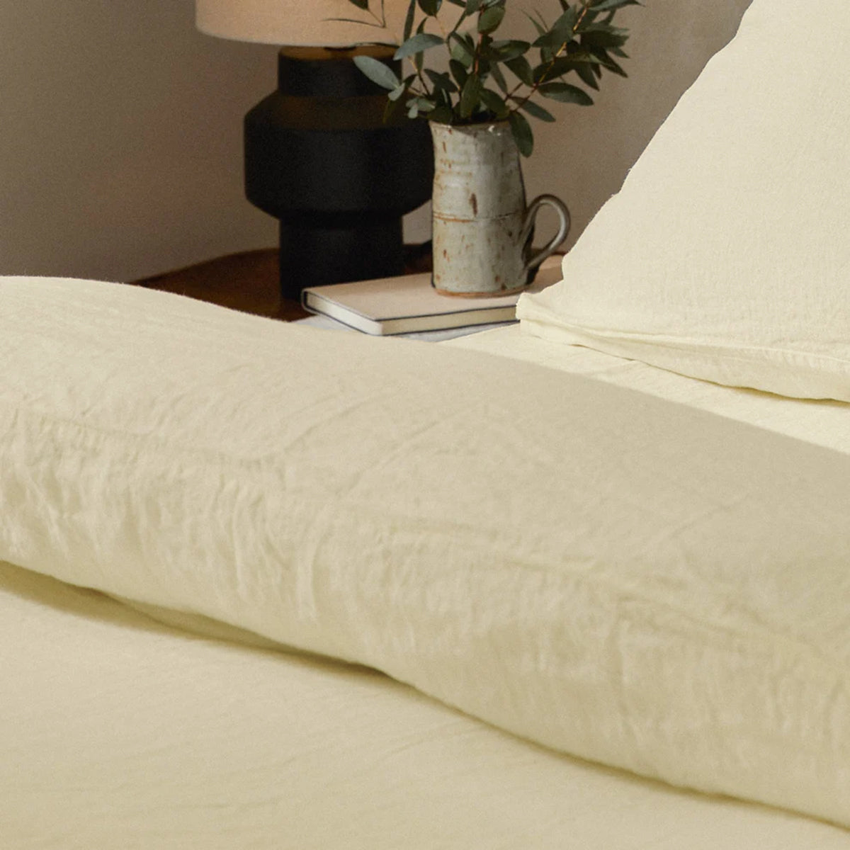 Mariana Linen Blend Duvet Cover - Ivory