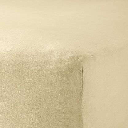 Mariana Linen Blend Fitted Sheet - Buttermilk