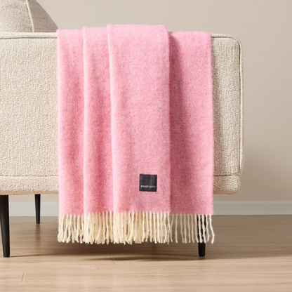 Herringbone Wool Throw - Wide Width