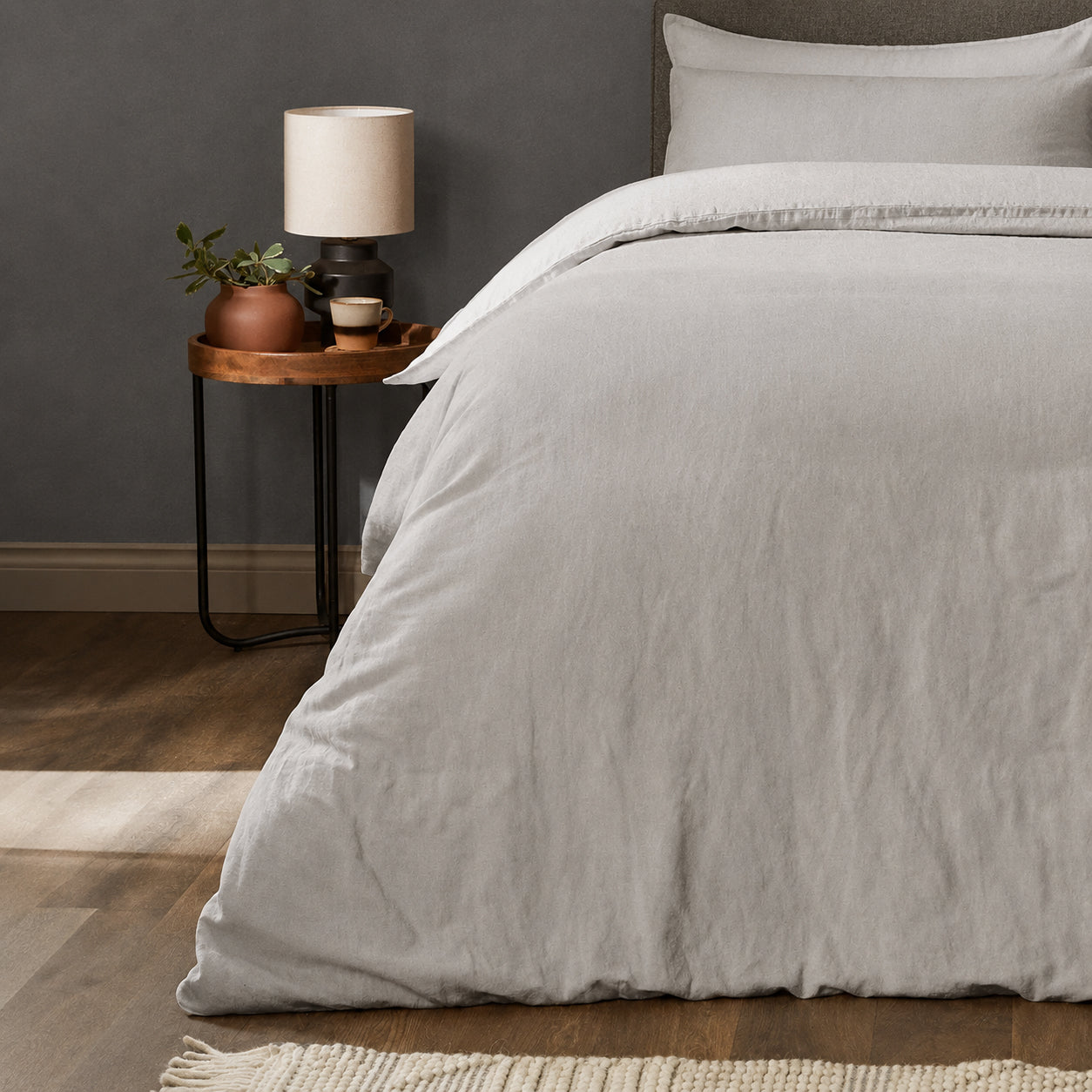 Mariana Linen Blend Duvet Set - Pebble