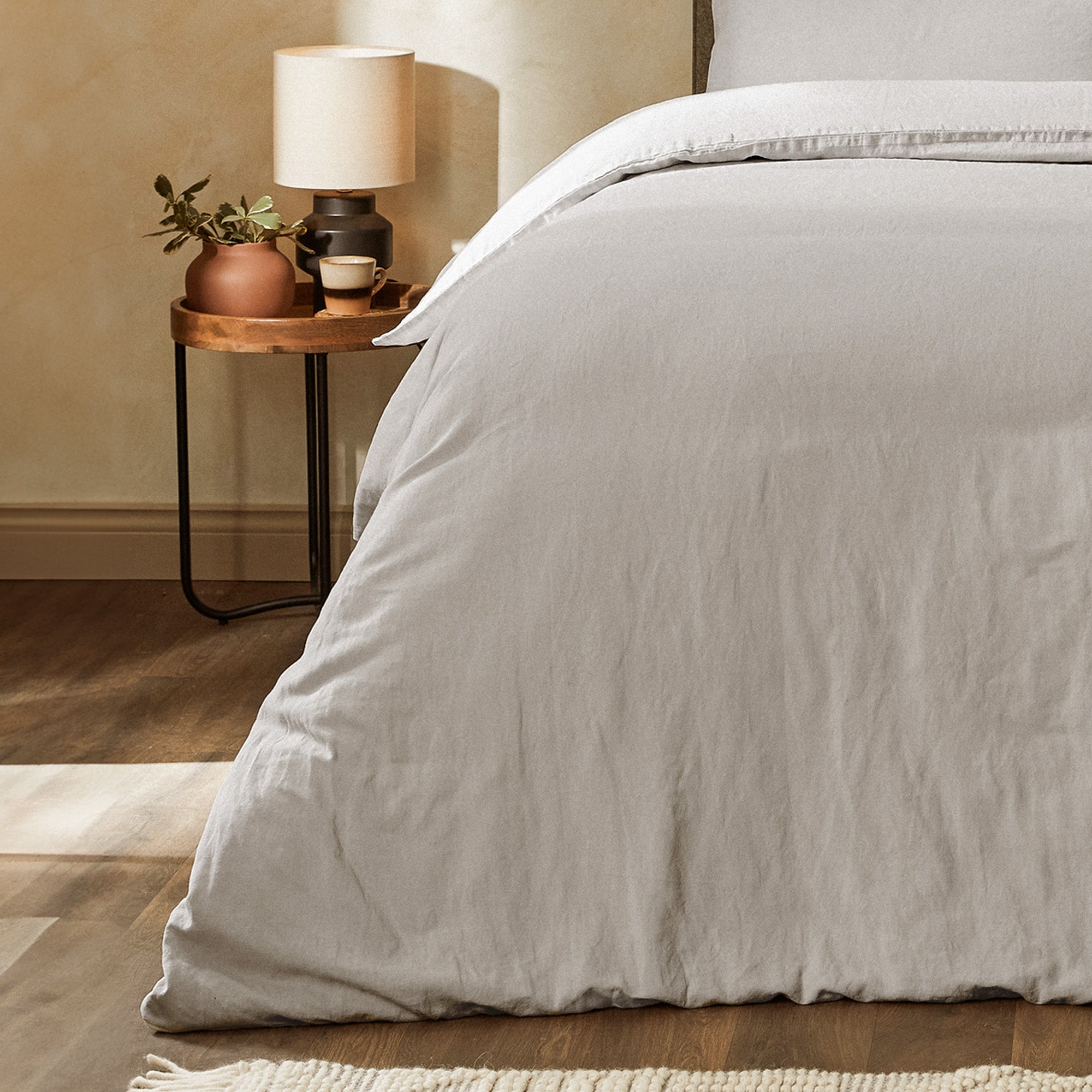 Mariana Linen Blend Duvet Set - Pebble