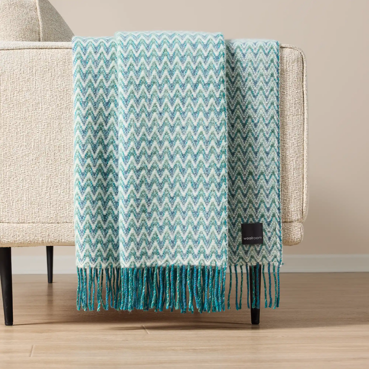 Couverture en laine Shady Wave - Aqua