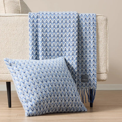 Housse de coussin en laine Shady Wave - Bleu