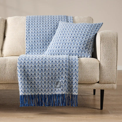 Housse de coussin en laine Shady Wave - Bleu