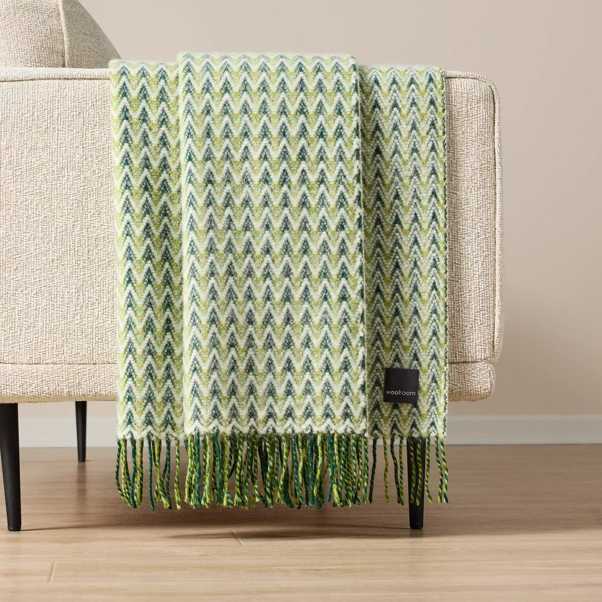 Couverture en laine Shady Wave - Vert