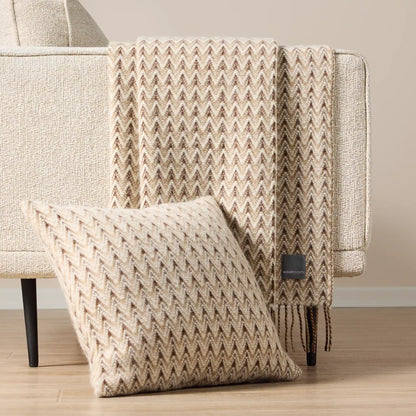 Housse de coussin en laine Shady Wave - Naturel