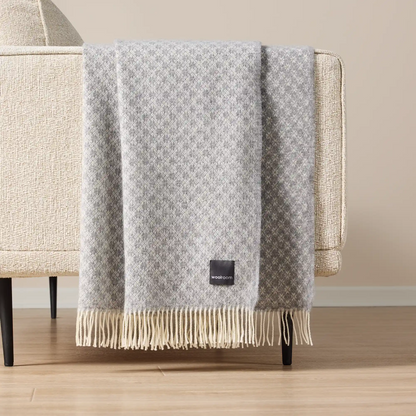 Snowflake Wool Throw Grey