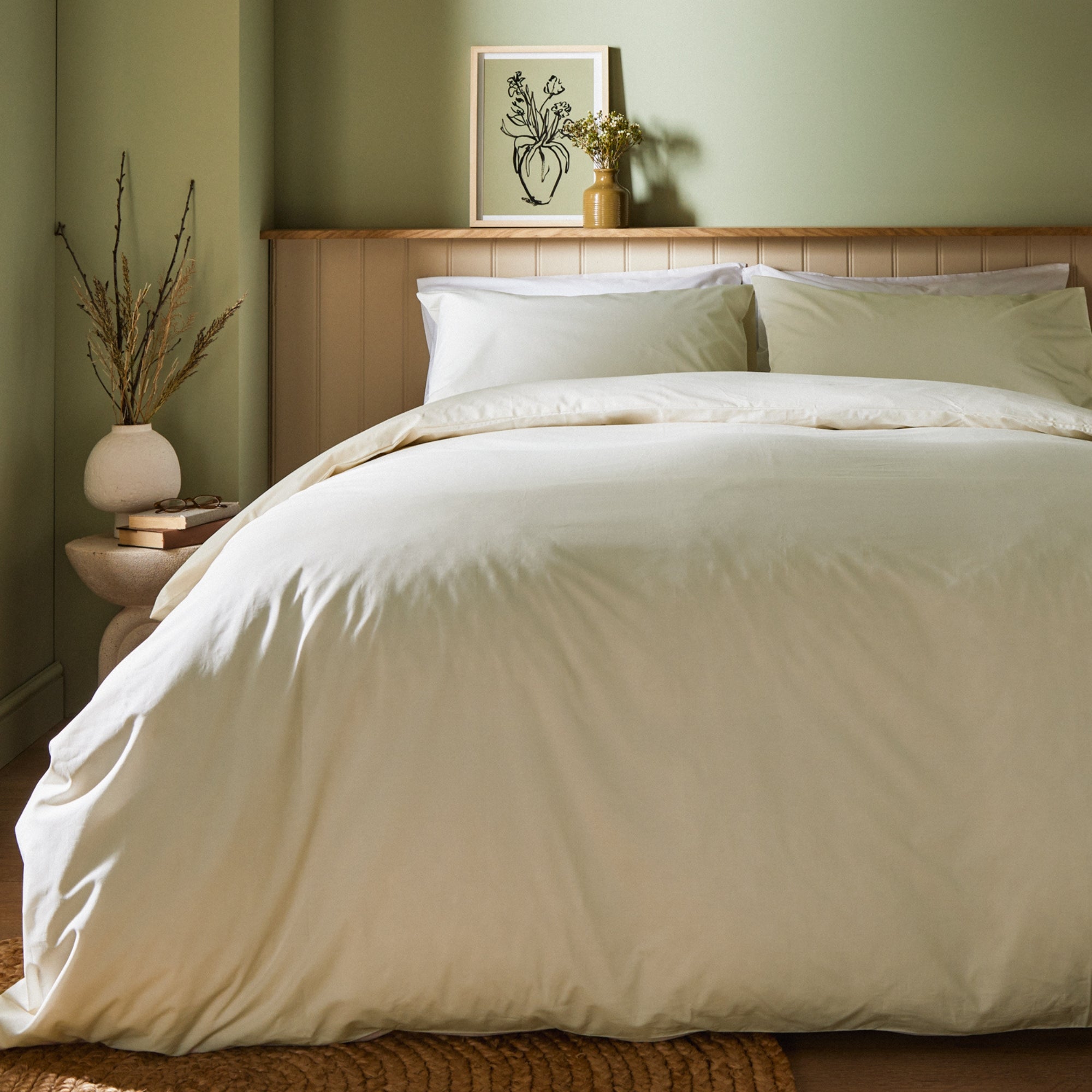 Lot de linge de maison en coton biologique Arinta - Vanille