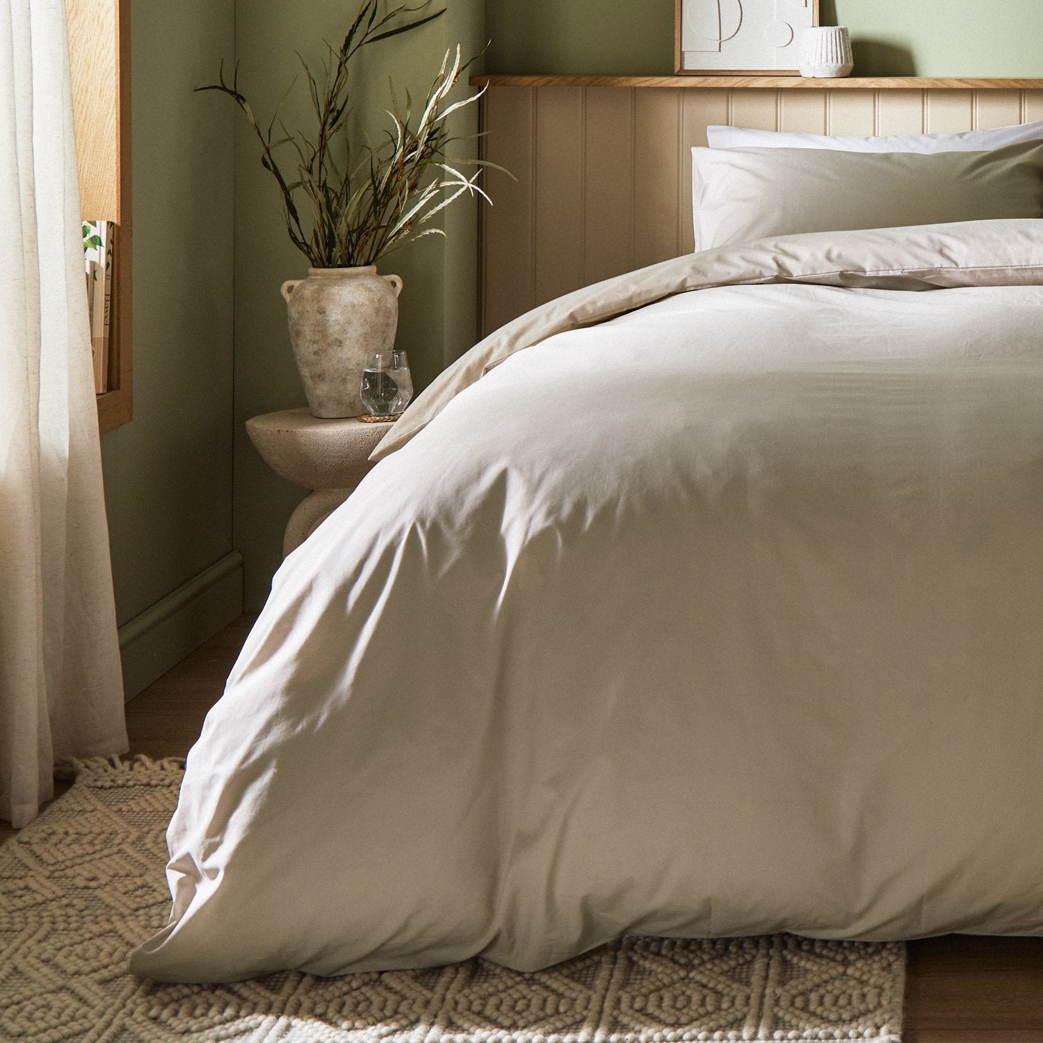 Arinta Organic Cotton Comforter Cover - Almond - Queen