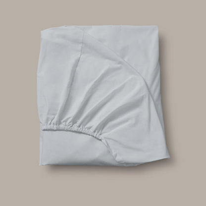 Product image of Arinta Organic Cotton Fitted Sheet - Earl Grey by Woolroom – premium bed linen