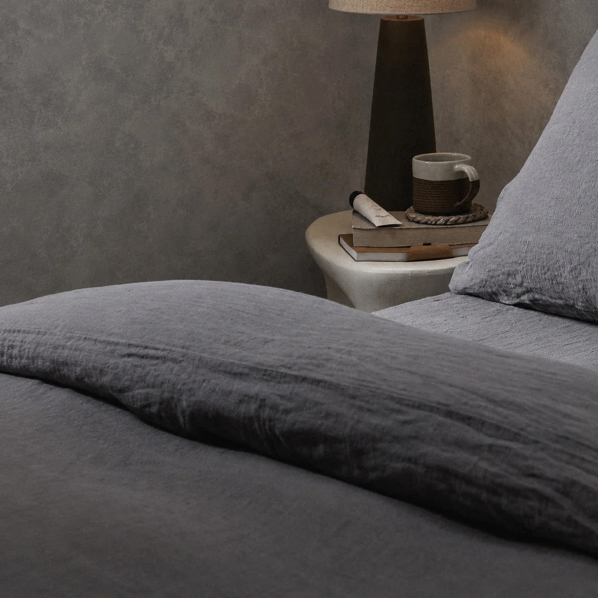 Product image of Mariana Linen Blend Comforter Cover - Charcoal by Woolroom – premium linen