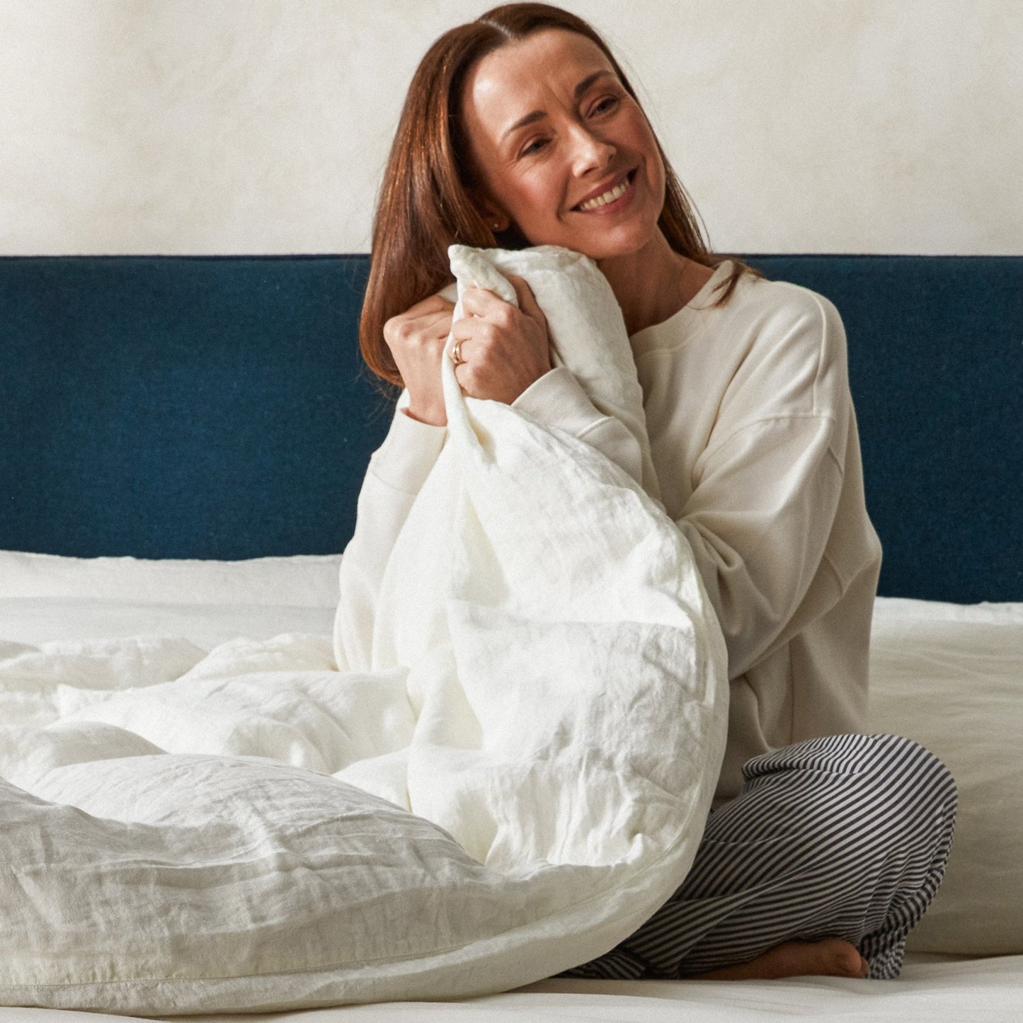 Mariana Linen Blend Comforter Cover - Ivory from Woolroom – natural linen for better sleep