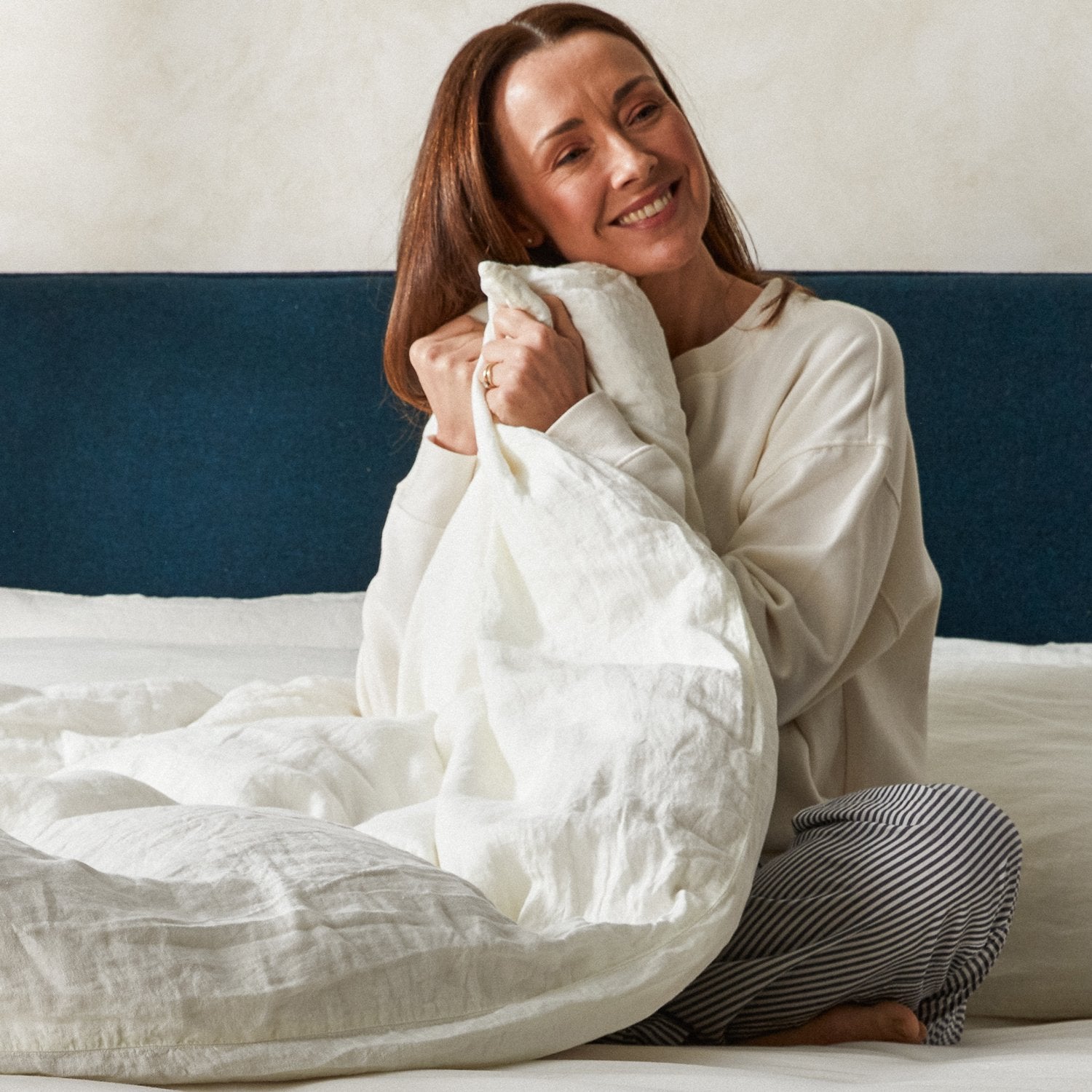 Mariana Linen Blend Comforter Cover - Ivory from Woolroom – natural linen for better sleep