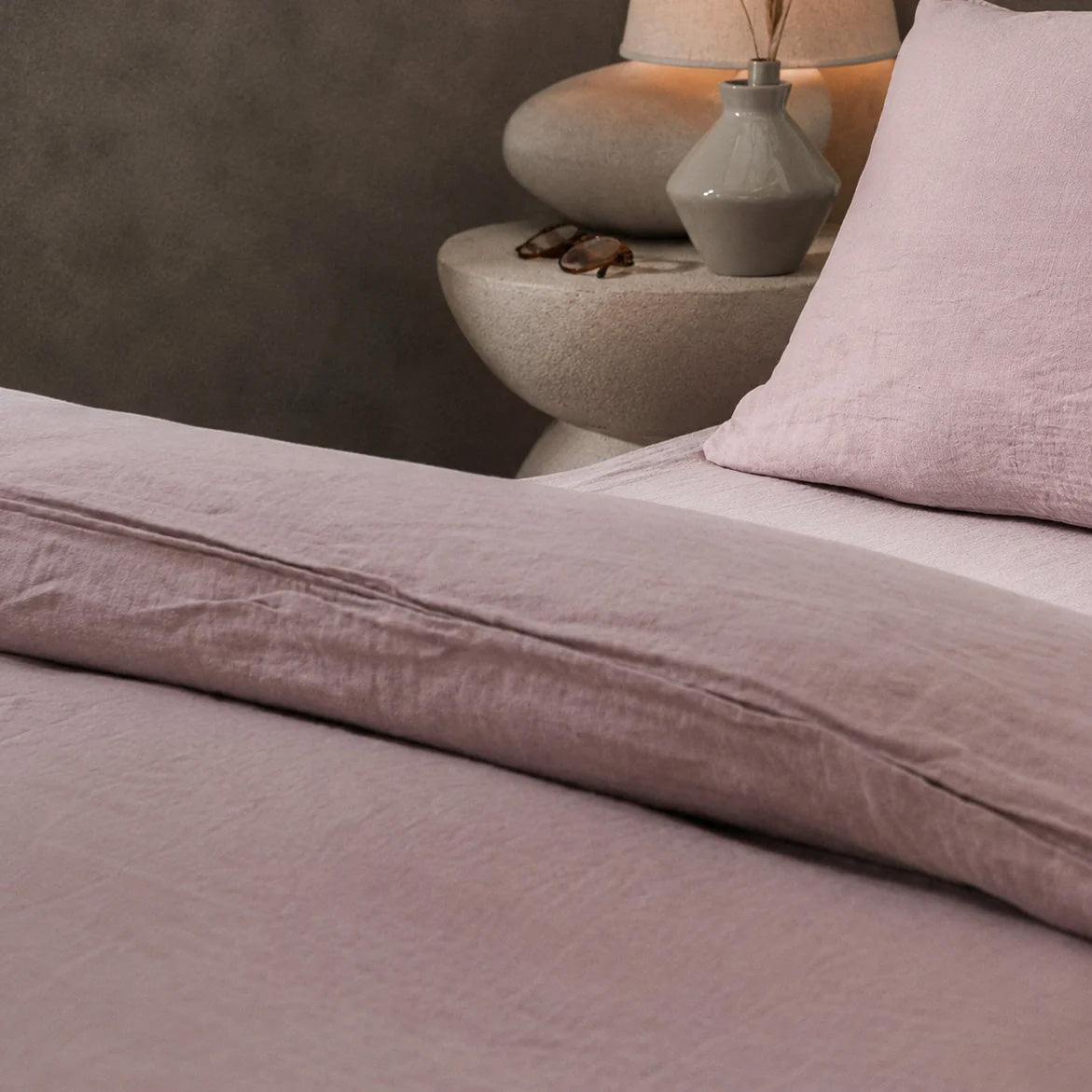 Product image of Mariana Linen Blend Comforter Cover - Rose by Woolroom – premium linen