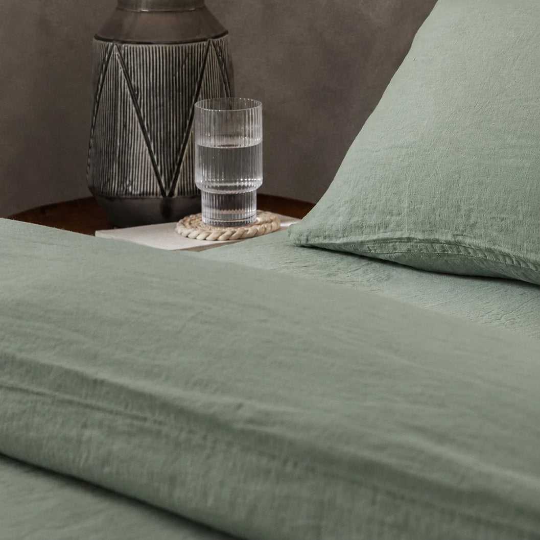 Product image of Mariana Linen Blend Comforter Cover - Sage by Woolroom – premium linen