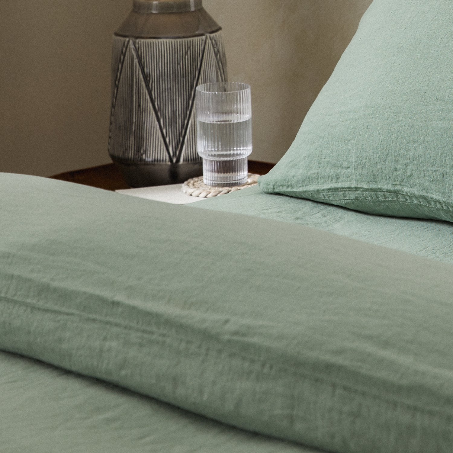 Product image of Mariana Linen Blend Comforter Cover - Sage by Woolroom – premium linen
