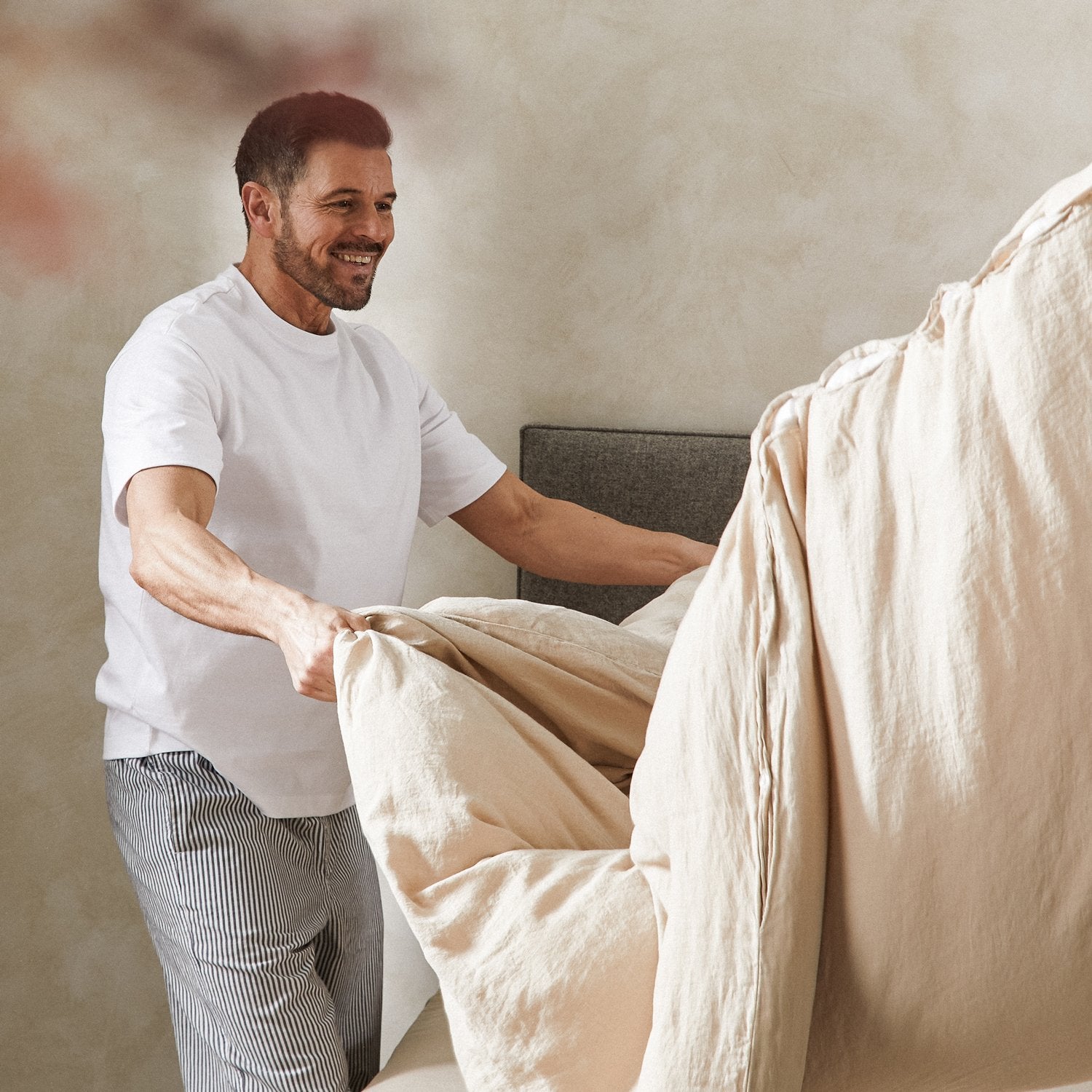 Mariana Linen Blend Comforter Cover - Sand from Woolroom – natural linen for better sleep