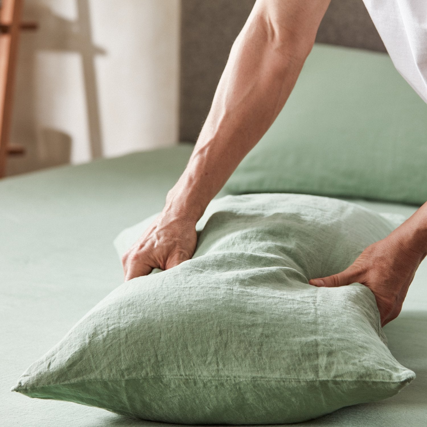 Product image of Mariana Linen Blend Pillow Case - Sage by Woolroom – premium linen
