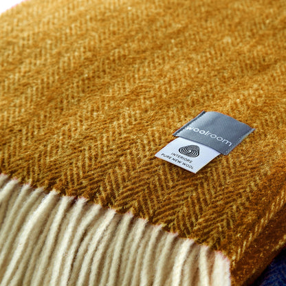 Chianti Wide Throw - Tuscany Gold from Woolroom – natural bed blankets for better sleep