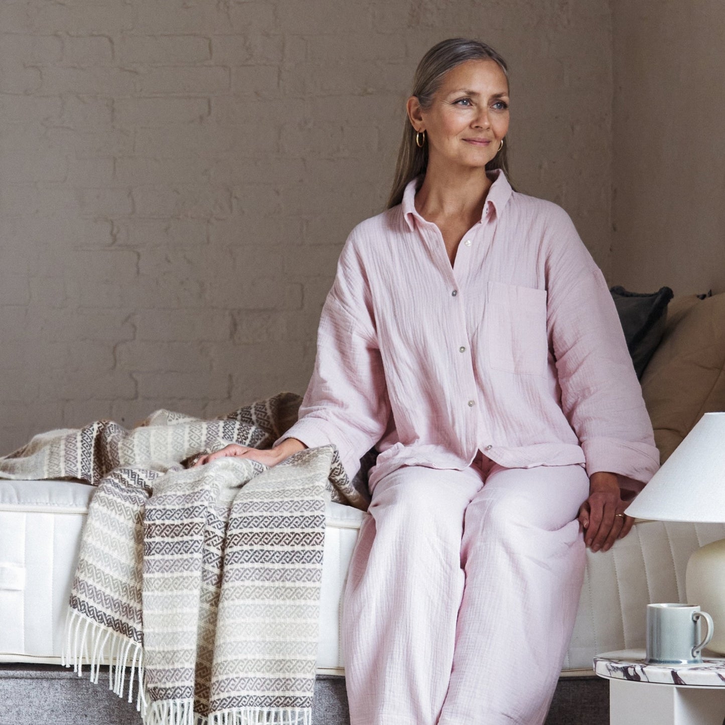 Product image of Athena Wool Throw - Stone by Woolroom – premium wool throws