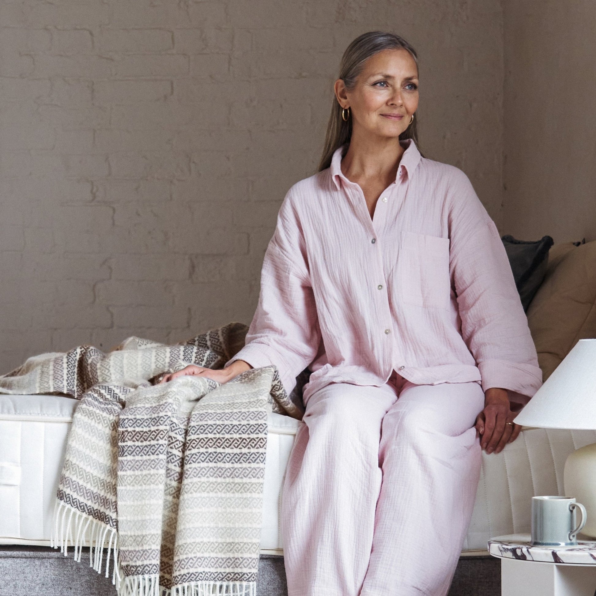 Product image of Athena Wool Throw - Stone by Woolroom – premium wool throws