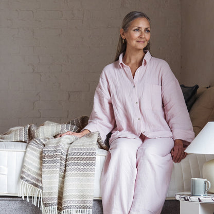 Product image of Athena Wool Throw - Stone by Woolroom – premium wool throws